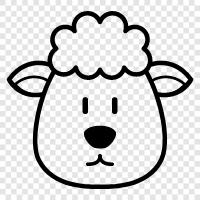 sheep farming, wool, fleeces, lamb icon svg