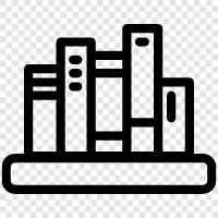 shelving, books, reading, research icon svg