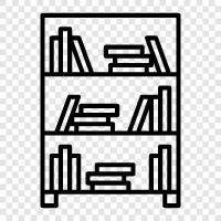 shelving, built in, storage, books icon svg