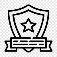 shield, badge, insignia, military icon svg