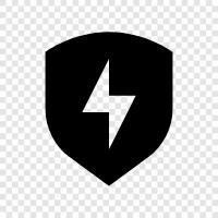 Shield, Lightning Shield, Electric Shield, Shielding icon svg