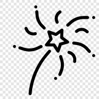 shooting stars, sparklers, rockets, explosions icon svg