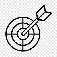 Schießen, Ziel, Bogenschießen, Bullseye Pfeil symbol