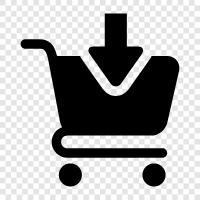 shopping cart with arrow, shopping cart arrow icon svg