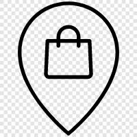 shopping mall, shopping mall location icon svg