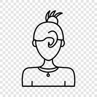 Short Hair Bun Woman, Bun Woman, Hair Style for Women, Bun for icon svg