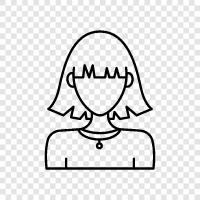 short hair girls, short hair women, stylish short hair, pretty short hair icon svg