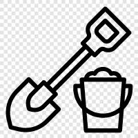 shoveling, gardening, yard work, cleaning icon svg