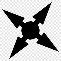 shuriken, atan yıldızlar, atan bıçaklar, kenarlı silah ikon svg