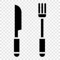 silver, utensils, fork, spoon icon svg