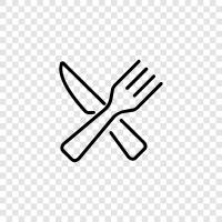 silverware, silver, knives, forks icon svg