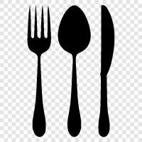 silverware, silver, knives, forks icon svg