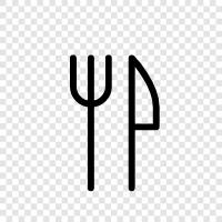 silverware, dinnerware, fork and spoon icon svg