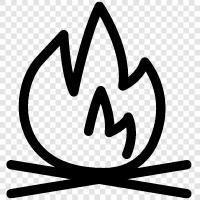 sitting, fire, roasting, cooking icon svg