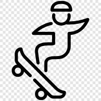 skate park, skateboarding equipment, skateboarding tricks, skateboarding ramps icon svg