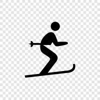 skiing, boarding, powder, snowboarding icon svg