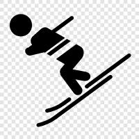 skiing tips, skiing resorts, ski lessons, downhill skiing icon svg