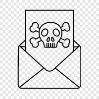 skull, death, bones, letter icon svg