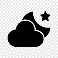 sky, stars, moon, clouds icon svg