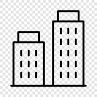 skyscraper, tower, high rise icon svg