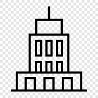 skyscraper, construction, engineering, metal icon svg