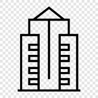 skyscraper, construction, steel, building icon svg