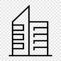 skyscraper, high rise, steel, construction icon svg