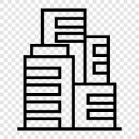 skyscraper, office, construction, building icon svg