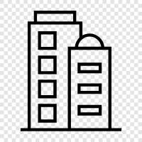 skyscraper, construction, steel, fire icon svg