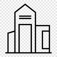 skyscraper, construction, engineering, metal icon svg