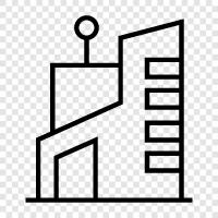 skyscraper, building, construction, steel icon svg