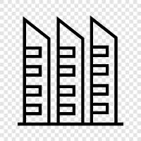 skyscraper, construction, engineering, metal icon svg