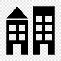 skyscrapers, architecture, design, construction icon svg