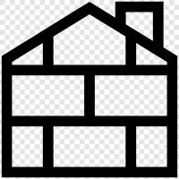 small brick house, two story brick house, brick home, brick house plans icon svg