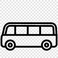 small bus, school bus, shuttle bus, van icon svg