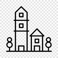 small town, rural, community, living icon svg