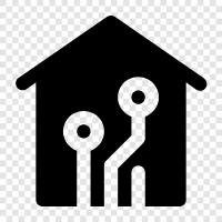 smart home, home automation, home security, thermostats icon svg