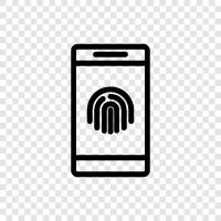 Smartphone Security, Smartphone Fingerprint Scanner, Smartphone Fingerprint icon svg