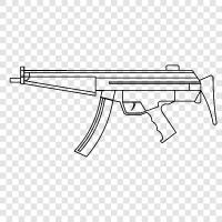 SMG, gun, automatic, firearm icon svg