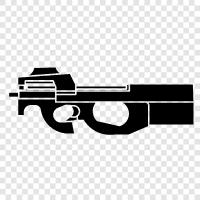 SMG, machine gun, automatic weapon, assault rifle icon svg