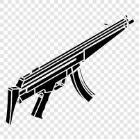 SMG, machine gun, assault rifle, automatic rifle icon svg