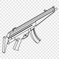 SMG, machine gun, automatic weapon, assault rifle icon svg