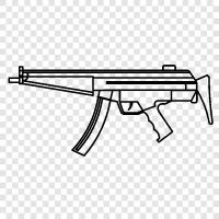 SMG, makineli tüfek, varsayılan tüfek, otomatik tüfek ikon svg