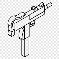 SMG, пулемёт, автоматическое оружие, автомат Значок svg