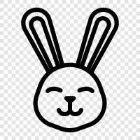 smiley, bunny, cartoon, children icon svg