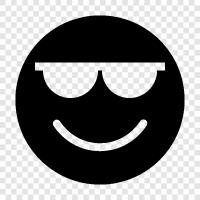 smileys, happy, cute, emoticons Smiley Cool is icon svg