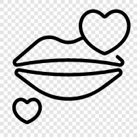 smooch, peck, fransız öpücüğü, dudak şaplağı ikon svg