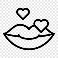 smooch, romantic, love, kissing icon svg