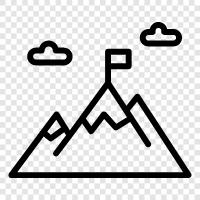 snow, peaks, glaciers, terrain icon svg