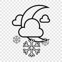 snow, winter, flakes, falling icon svg